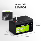 GREEN CELL Akumulator CUBE LiFePO4 12Ah 12V/12.8V 153.6Wh  - LFPGC12V12AH - Zdjęcie 6