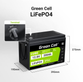 GREEN CELL Akumulator LiFePO4 200Ah 12V/12.8V 2560Wh  - LFPGC12V200AH - Zdjęcie 5