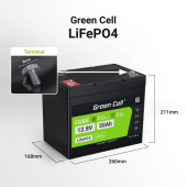 GREEN CELL Akumulator CUBE LiFePO4 50Ah 12V/12.8V 640Wh  - LFPGC12V50AH - Zdjęcie 2