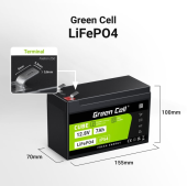 GREEN CELL Akumulator CUBE LiFePO4 7Ah 12V/12.8V 89.6Wh  - LFPGC12V7AH - Zdjęcie 6