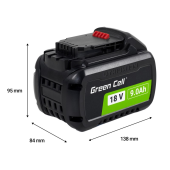 GREEN CELL Bateria do elektronarzędzi DeWalt XR 18V 9Ah  - PTDW18V9 - Zdjęcie 6