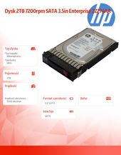 HP INC Dysk 2TB 7200rpm SATA 3.5in Enterprise 2Z274AA - 2Z274AA - Zdjęcie 2