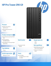 HP INC Komputer stacjonarny 290 Tower G9 i3-13100 256/8GB/DVDR/W11P 936J3EA  - 936J3EA - Zdjęcie 4