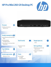 HP INC Komputer Mini Pro 260 G9 i5-1335U 512GB/16GB/W11P      998L4ET - 998L4ET#AKD - Zdjęcie 4