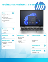 HP INC Notebook Elite x360 830 G11 U5-125U 512GB/16GB/W11P/13.3 9G0D9ET - 9G0D9ET - Zdjęcie 7
