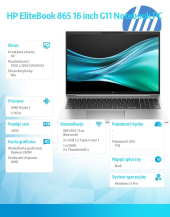 HP INC Notebook EliteBook 865 G11 Ryzen 7P 8840U 1TB/32GB/W11P/16.0 9G0Z4ET - 9G0Z4ET#AKD - Zdjęcie 9