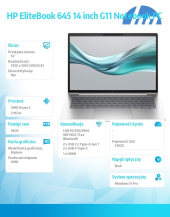 HP INC Notebook EliteBook 645 G11 Ryzen 5 PRO 7535U 512GB/16GB/W11Pro/14.0 A38D6ET - A38D6ET#AKD - Zdjęcie 9