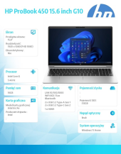 HP INC Notebook 450 G10 i5-1334U 16GB/512GB/15.6 cali FHD/Win11Home/ AD1G7ET - AD1G7ET#AKD - Zdjęcie 9