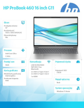 HP INC Notebook PB 460 G11 U5-125U 16GB/512GB/16 cali WUXGA/W11H/ AD1J5ET - AD1J5ET#AKD - Zdjęcie 9