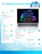 HP INC Notebook EliteBook 8 G1a  Ryzen AI 7 PRO 350  512GB/16GB/W11P/13.3 C51FWET - C51FWET#AKD - Zdjęcie 6