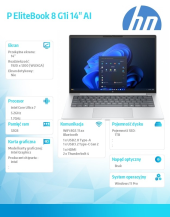HP INC Notebook EliteBook 8 G1i U7-255U 1TB/32/W11P/14   C51GCET  - C51GCET#AKD - Zdjęcie 8