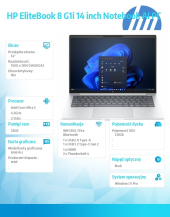 HP INC Notebook EliteBook 8 G1i U5-228V 512GB/32GB/W11P/14.0   C51GYET - C51GYET#AKD - Zdjęcie 8