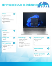 HP INC Notebook ProBook 4 G1a  R7-250 512GB/16GB/W11P/16.0   C51HNET - C51HNET#AKD - Zdjęcie 5