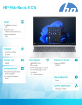 HP INC Notebook EliteBook 8 G1i U7-255U 512GB/24GB/W11P/16cali   C51LVET  - C51LVET#AKD - Zdjęcie 8