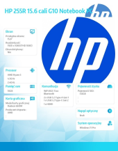 HP INC Notebook 255R G10 R5-7535U 512GB/16GB/W11P/15,6 cali D4TH8ET  - D4TH8ET#AKD - Zdjęcie 2