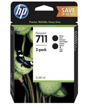 HP INC 711 80ml 2-Pack Black P2V31A - P2V31A - Zdjęcie 1