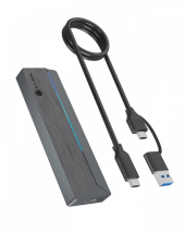 ICYBOX Obudowa dysku IB-1826MCL-CU31 M.2 NVMe i SATA obudowa, RGB lighting, USB 3.2 Gen 2, 10 Gbps  - IB-1826MCL-CU31 - Zdjęcie 1