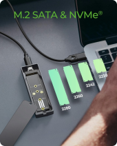 ICYBOX Obudowa dysku IB-1826MCL-CU31 M.2 NVMe i SATA obudowa, RGB lighting, USB 3.2 Gen 2, 10 Gbps  - IB-1826MCL-CU31 - Zdjęcie 3