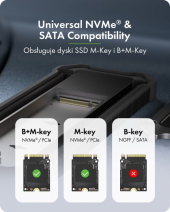 ICYBOX Obudowa M.2 NVMe i SATA USB 3.2 Gen 2, 10 Gbit/s IB-1827MCP-C31 - IB-1827MCP-C31 - Zdjęcie 5