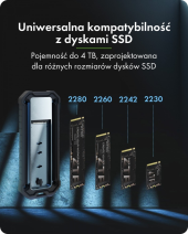 ICYBOX Obudowa M.2 NVMe i SATA USB 3.2 Gen 2, 10 Gbit/s IB-1827MCP-C31 - IB-1827MCP-C31 - Zdjęcie 6