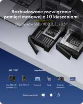 ICYBOX Obudowa IB-3710-C31 10xHDD 2,5"/3,5" SATA, Single Mode, HOST USB 3.2 Gen2, Zasilacz 200W  - IB-3710-C31 - Zdjęcie 12