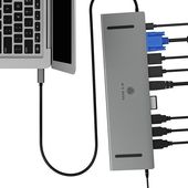 ICYBOX Stacja dokująca IB-DK2106-C Type-C z potrójnym wyjściem wideo, 2x High Speed HDMI typu A, 1x interfejs VGA, trzy interfejsy USB 3.0Single  - IB-DK2106-C - Zdjęcie 5