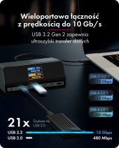 ICYBOX Stacja dokująca IB-DK2300-CH 11w1 USB, HDMI, 100W PD, LAN - IB-DK2300-CH - Zdjęcie 5