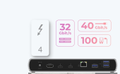 ICYBOX Stacja dokująca IB-DK8801-TB4 Thunderbolt 4, 10w1, 100W,USB, 2,5GB LAN,Multi Display - IB-DK8801-TB4 - Zdjęcie 9