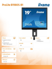IIYAMA Monitor 19 cali B1980S-B1 HDMI,DP.PIVIOT,HAS/150mm  - B1980S-B1 - Zdjęcie 7