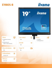 IIYAMA Monitor 19 cali E1980S-B1 HDMI DP 250cd 3ms  - E1980S-B1 - Zdjęcie 5