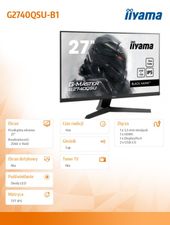 IIYAMA Monitor 27 cali G2740QSU-B1 IPS,QHD,75Hz,1ms,FreeSync,HDMI,DP,USB - G2740QSU-B1 - Zdjęcie 5