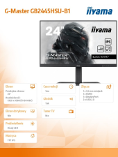 IIYAMA Monitor G-Master 23.8 cala GB2445HSU-B1 IPS,FHD,100Hz,1ms,2xUSB,HDMI,DP,2x2W, FreeSync,HAS(150mm) - GB2445HSU-B1 - Zdjęcie 6