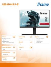 IIYAMA Monitor 23.8 cala GB2470HSU-B1 0,8ms,HDMI,DP,IPS,PIVOT,FreeSync,USB - GB2470HSU-B1 - Zdjęcie 4
