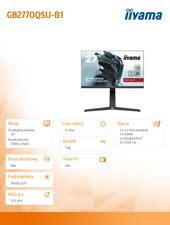 IIYAMA Monitor 27 cali GB2770QSU-B1 0.5ms,IPS,DP,HDMI,165Hz,400cd/m2,USBx2  - GB2770QSU-B1 - Zdjęcie 9