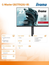 IIYAMA Monitor 27 cali GB2770QSU-B5 0.5ms,IPS,DP,HDMI,165Hz,HAS(150mm)  - GB2770QSU-B5 - Zdjęcie 9