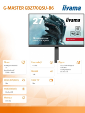 IIYAMA Monitor 27 cali GB2770QSU-B6 0.2ms,IPS,DP,HDMI,180Hz  - GB2770QSU-B6 - Zdjęcie 8