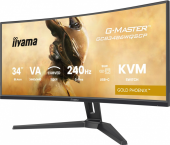 IIYAMA Monitor G-Master 34 cale GCB3486WQSCP-B1,VA,UWQHD,240HZ,1500R,500cd,21:9,     USB-C dock 95W, RJ45, 2x5W - GCB3486WQSCP-B1 - Zdjęcie 12