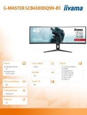 IIYAMA Monitor 45 cali G-Master GCB4580DQSN-B1, VA,DQHD,165HZ,USB-C-DOCK,RJ45,32:9,  1500R,450cd/m2,3000:1,0.8ms,3xUSB,2xHDMI,1xDP,2x3W,PowerDelivery-90W - GCB4580DQSN-B1 - Zdjęcie 2