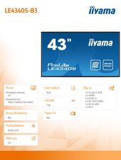 IIYAMA Monitor 43 LE4340S-B3 VA/FHD/HDMI/VGA/USB/RJ45/2X10W/16/7  - LE4340S-B3 - Zdjęcie 10