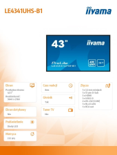 IIYAMA Monitor wielkoformatowy 43 cale LE4341UHS-B1 IPS,4K,18/7,LAN,USB,HDMI  - LE4341UHS-B1 - Zdjęcie 5