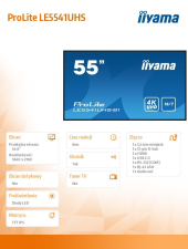 IIYAMA Monitor 55 cali LE5541UHS-B1 IPS,4K,18/7,LAN,USB,HDMI  - LE5541UHS-B1 - Zdjęcie 6