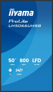 IIYAMA Monitor profesjonalny 50 cali LH5066UHSB-B1AG IPS,4k,800cd,1200:1,Android14,6.5ms   ,2xHDMI, USB-C, RJ45, 2xUSB, 2x10W, WiFi, iiSignage2, 4/32GB - LH5066UHSB-B1AG - Zdjęcie 4