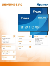 IIYAMA Monitor 50 cali LH5075UHS-B2AG,24/7,VA,ANDROID.11,4K,500cd,3xHDMI,DP, RJ45,2x10W,2xUSB,WiFi,4/32GB,24/7,A311D2, full daisy chain,                    i - LH5075UHS-B2AG - Zdjęcie 10