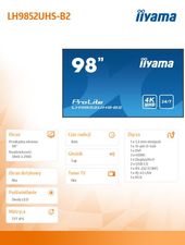 IIYAMA Monitor 98 cali LH9852UHS-B2 IPS,4K,24/7,SDM,ANDROID8.0,500cd,2x10W  - LH9852UHS-B2 - Zdjęcie 11