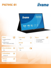 IIYAMA Monitor 15.6 cala P1671HSC-B1 IPS,FHD,miniHDMI,2xUSBC,250cd,8ms,2x1W,  0,7kg - P1671HSC-B1 - Zdjęcie 11