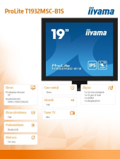 IIYAMA Monitor 19 cali ProLite T1932MSC-B1S POJ.10PKT.IP54,HDMI,DP  - T1932MSC-B1S - Zdjęcie 2
