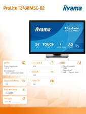 IIYAMA Monitor 24 cale T2438MSC-B2 IPS,FHD,DP,HDMI,2x2W,2xUSB,600(cd/m2),   10pkt.7H,IP1X(FRONT),PION/POZIOM  - T2438MSC-B2 - Zdjęcie 9