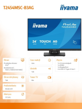 IIYAMA Monitor 24 cale T2454MSC-B3AG 10 PKT. POJ,IPS,HDMI,DP,300cd,FHD,2xUSB,2x2W,  - T2454MSC-B3AG - Zdjęcie 9