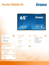 IIYAMA Monitor wielkoformatowy 65 cali T6562AS-B1 POJ.20PKT.24/7,IPS,500cd,ANDROID8.0 - T6562AS-B1 - Zdjęcie 5