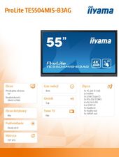 IIYAMA Monitor wielkoformatowy 55 cali TE5504MIS-B3AG INFRARED,4K,IPS,24/7,WiFi,7H,OPS SLOT  - TE5504MIS-B3AG - Zdjęcie 9